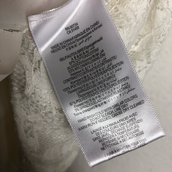 BCBGMAXAZRIA Arlena Mini Dress Size 8 One Shoulder White Lace Cocktail Bridal - Picture 5 of 13